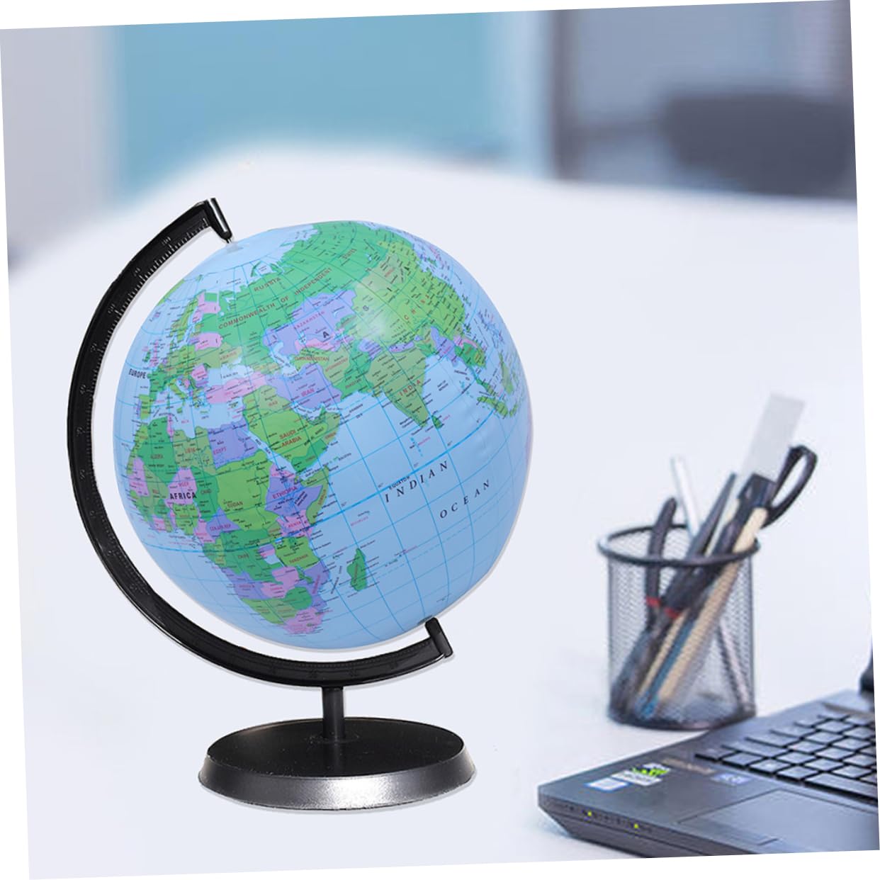 GALPADA 8pcs Inflatable Beach Balls Educational World Globe Design Safe Material for Summer Beach Parties Pool Fun and Outdoor Activities