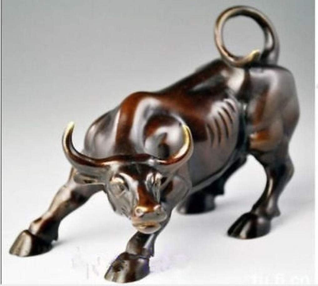 Wall Street Bull Statue Animal Figurines Bronze Fierce Ox Sculptures for Stock Market Home Wealth Feng Shui Decor Bulls Figurines