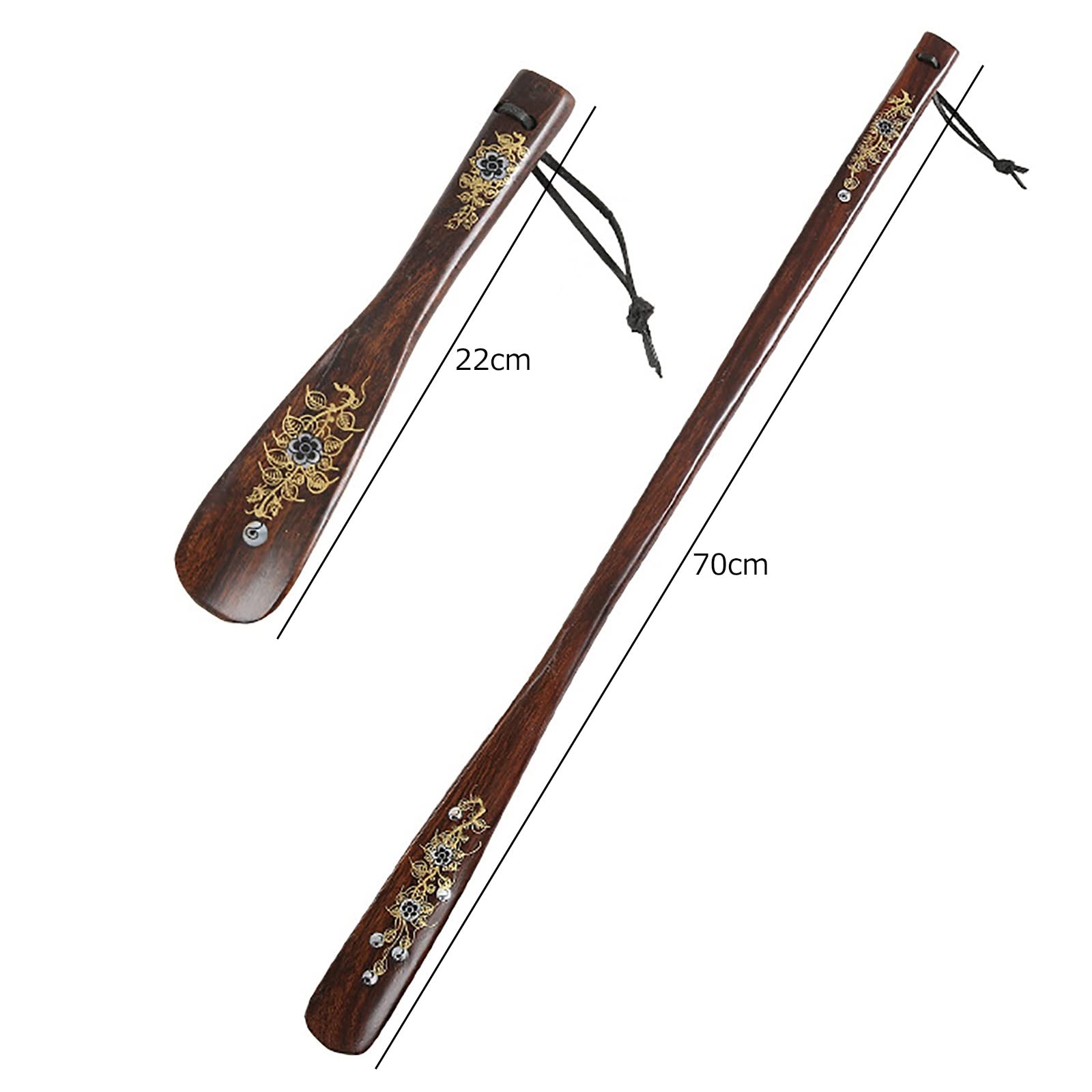 Inicio Herramientas ProfesionalCalzador de madera, Ayuda for vestir zapatos, for hombres, mujeres, personas mayores, mujeres embarazadas, 2 piezas
