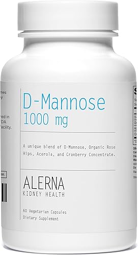 D-Manosa (1000mg), con concentrado de arándano y escaramujo orgánico, apoya la función normal del tracto urinario, 1 botella, 60