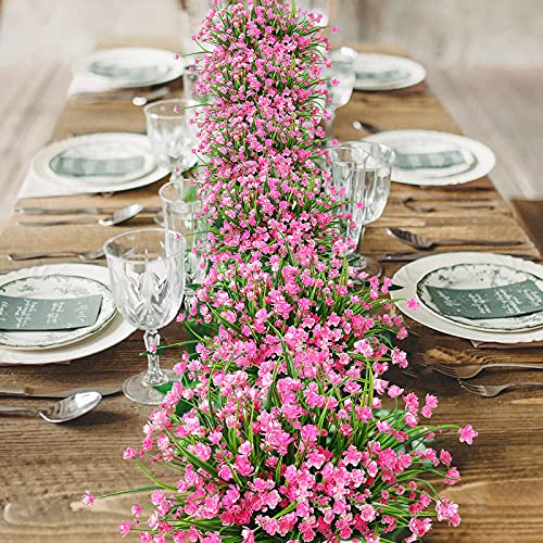Binduo 6Pcs Artificial Outdoor Plants Fake Flowers For Decoration Uv Resistant Faux Plastic Daffodil Flower For Hotel Kitchen Bathroom Garden Window Fence Stairs Decor (Pink) #TOP2