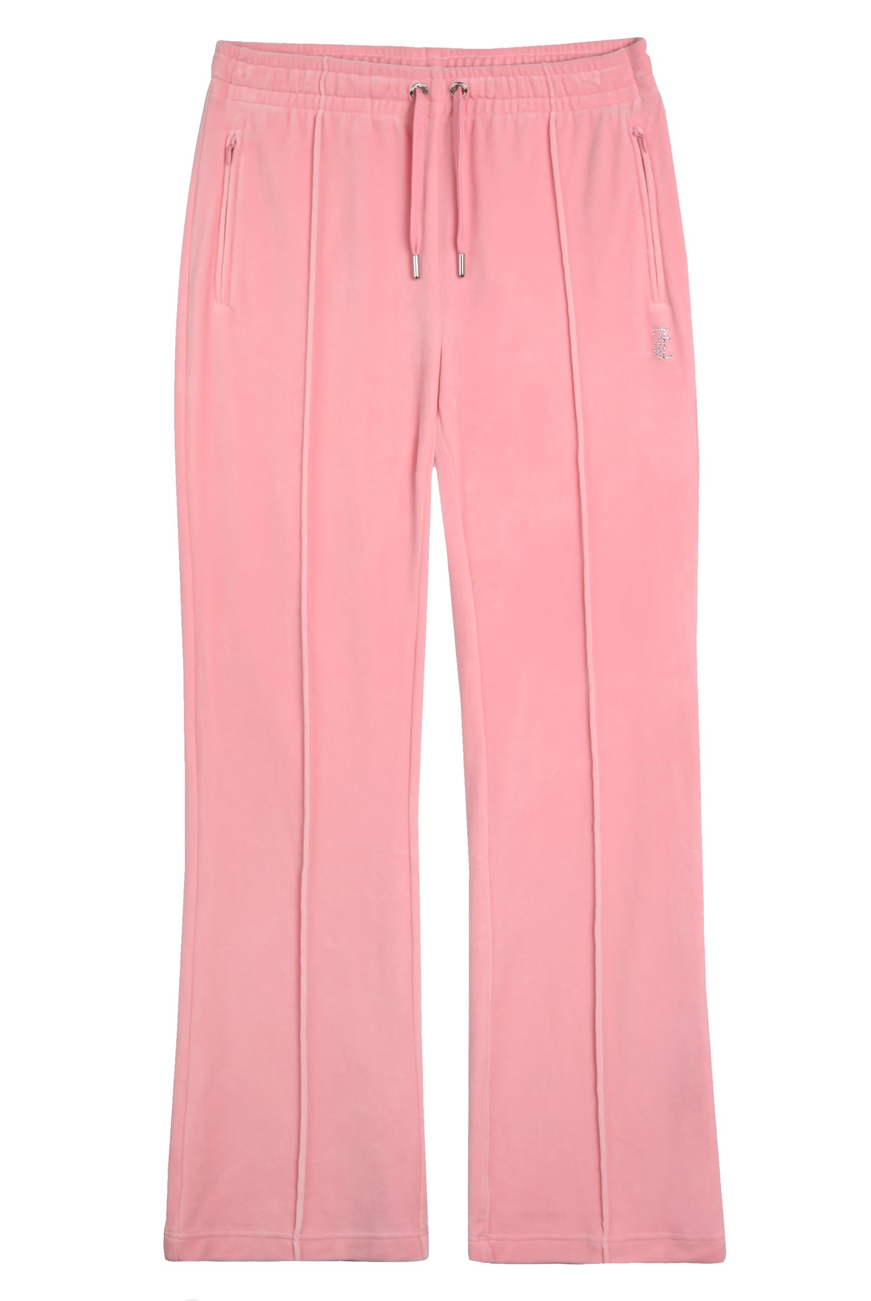 Juicy Couture Women's Juicy Pink Velour Track Pant With Diamante Branding