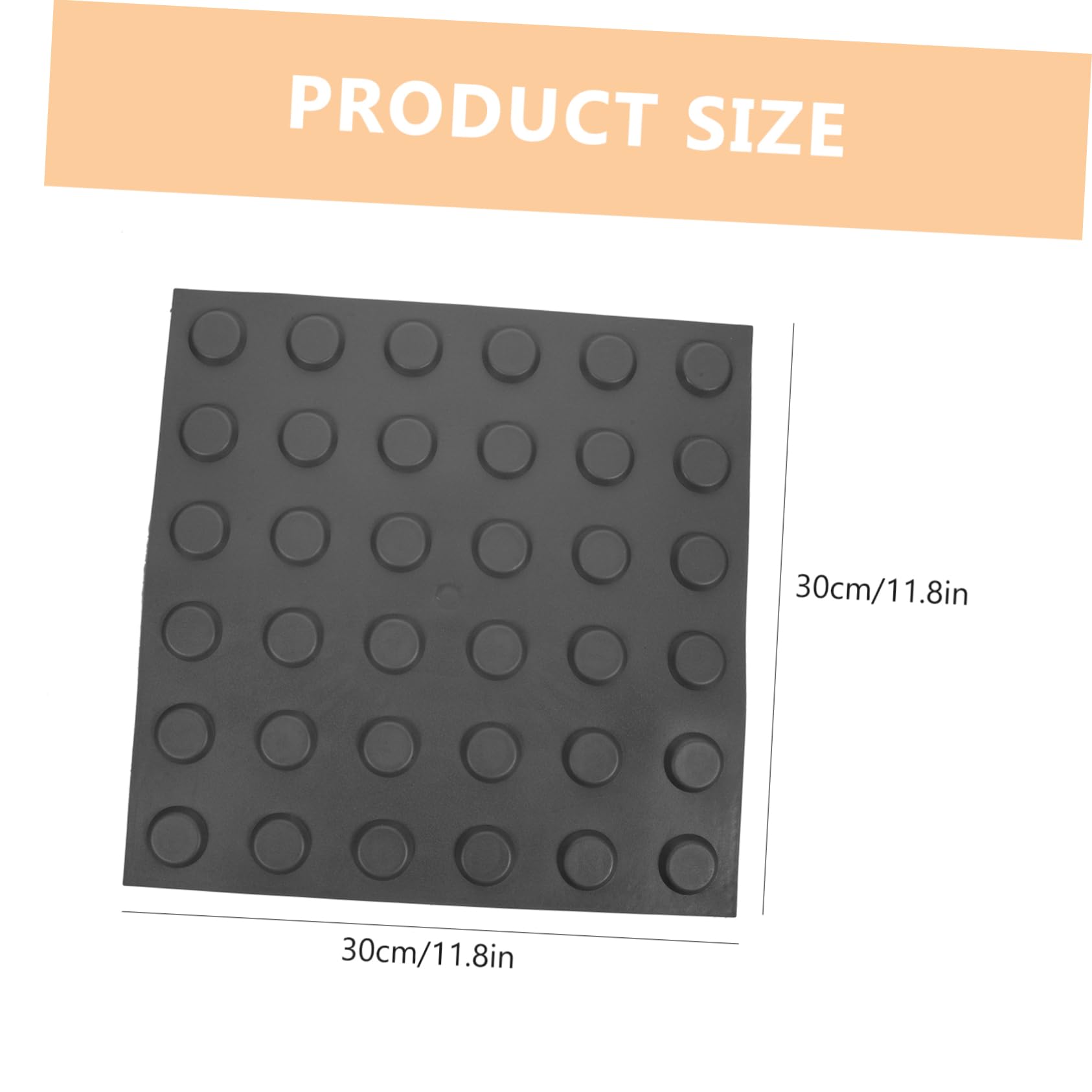 Amosfun Adesivi Per Pavimenti Tattili 30x30 Cm Grigio 4 Pezzi, Lastre Cieche Per Pavimentazione Stradale e Vialetti, Mattoni Ciechi in Pvc Resistente Per Guida e Segnaletica Esterna
