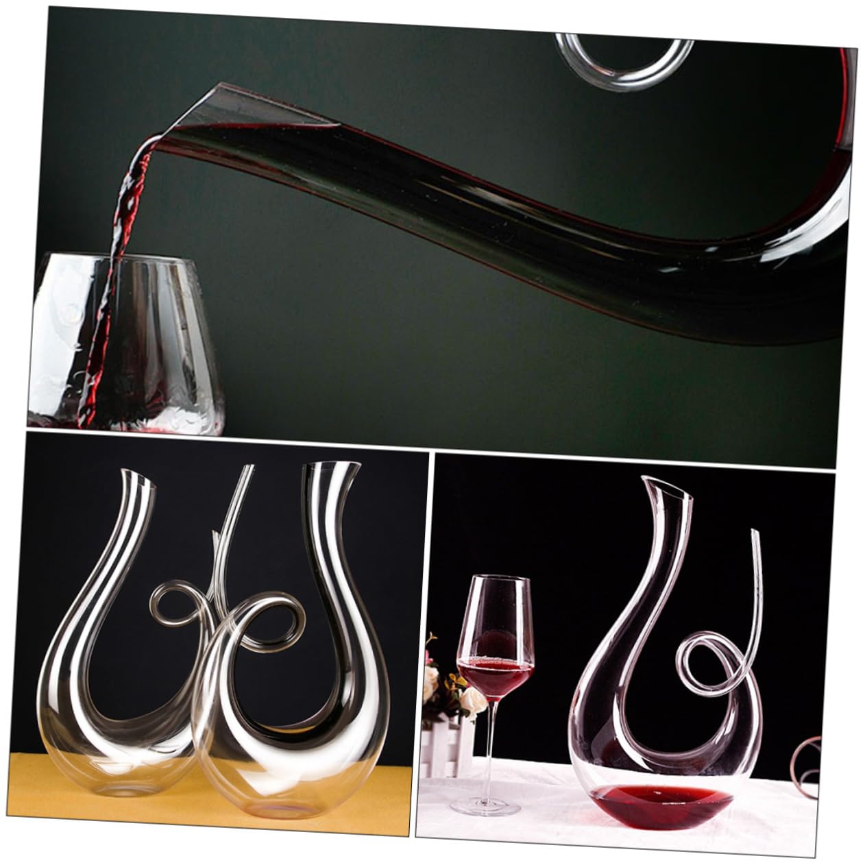 Garneck Set Decanter Per Vino in Cristallo Da 1300 Ml Aeratore Automatico Per Vino Per Bar Ristoranti E Casa