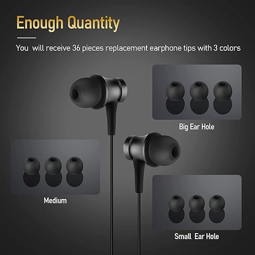 Miniatura 4 de PAFUWEI - Puntas de repuesto para auriculares, 36 piezas de repuesto para auriculares, puntas de silicona para teléfono electrónico, cubierta de