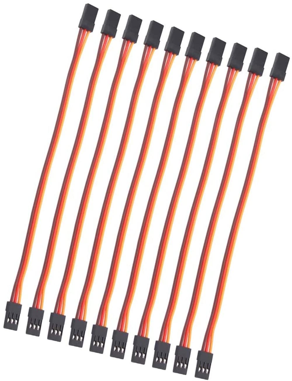 10PCS 3-Pin Servo Extension Cable Cord 20cm/8'' 7.87 inch Female to Male Lead Wire Connector JR for RC Car Airplanes Remote Control (20cm)