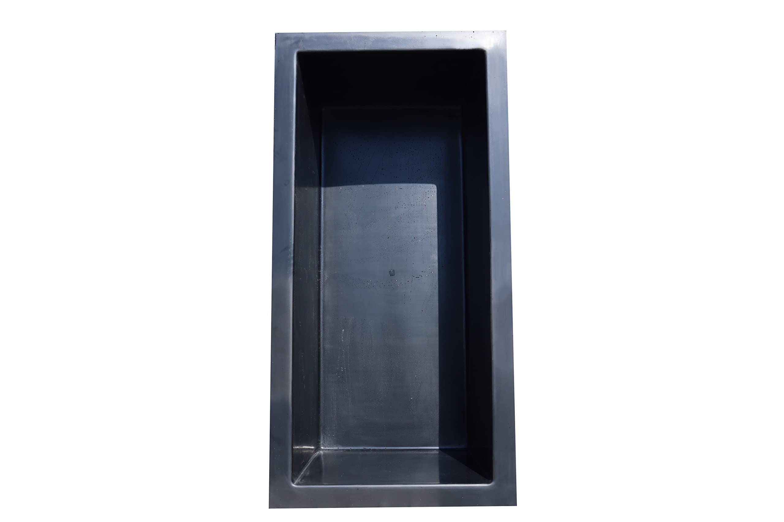 Wacredo GFK Rechteckbecken 200 x 100 x 60cm Kneippbecken Teichbecken Wasserspielbecken architektonisches Wasserbecken Glasfaser Schwarz
