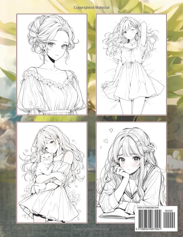 Anime Coloring Book for Teens and Adults: Adorable Janpanese Manga Fashion Colouring Pages with Kawaii Anime Girls And Handsome Boys Fantasy Drawing For Kids, Adults and Lover (Anime And Manga) image 3