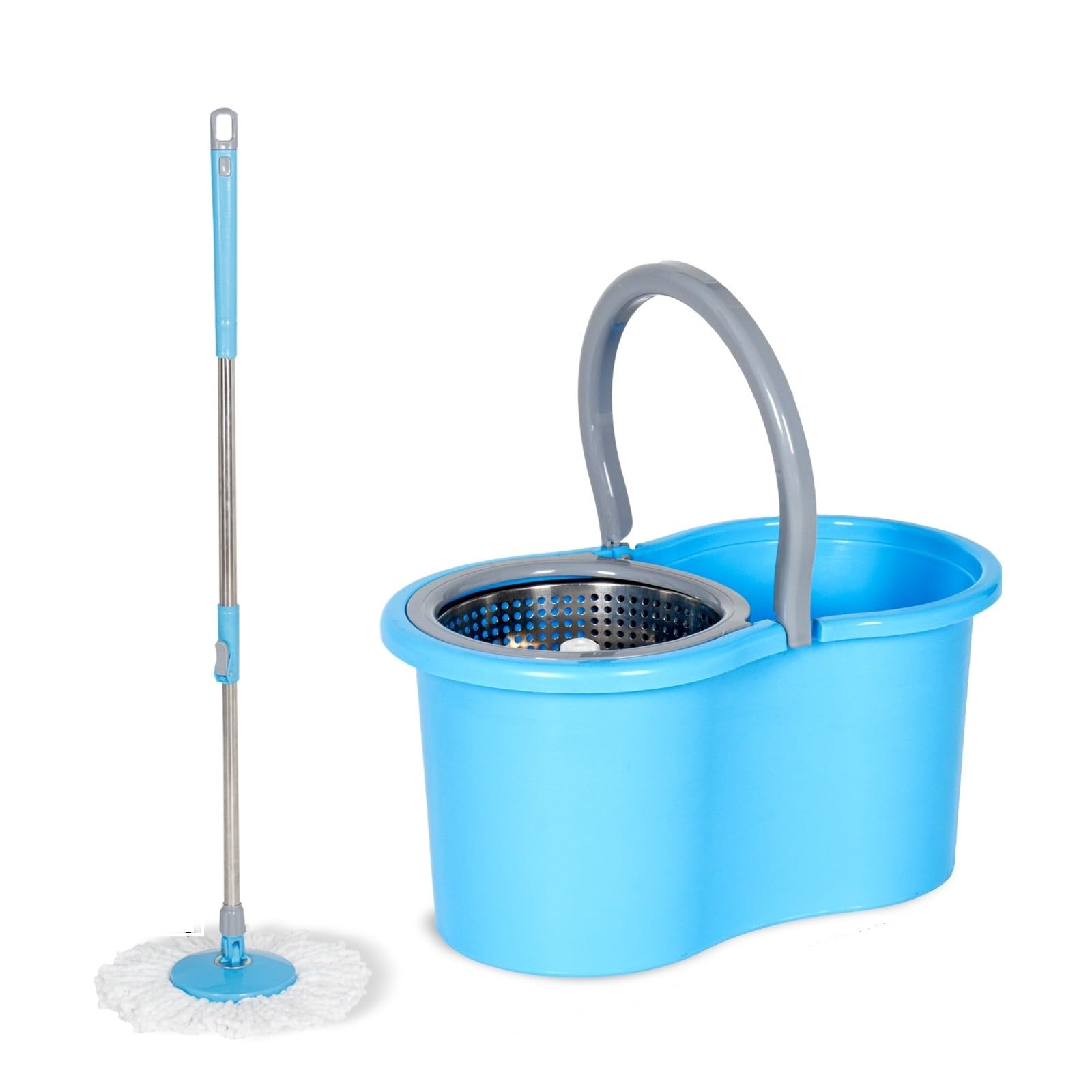 Ashlas® Spin Mop & Stainless Steel Wringer, Big Bucket with 2 Microfiber Refills, Floor Cleaning Mop with Bucket, pocha for Floor Cleaning, Mopping Set (Blue) (B0D4C6YWRK) Amazon Price History, Amazon Price Tracker