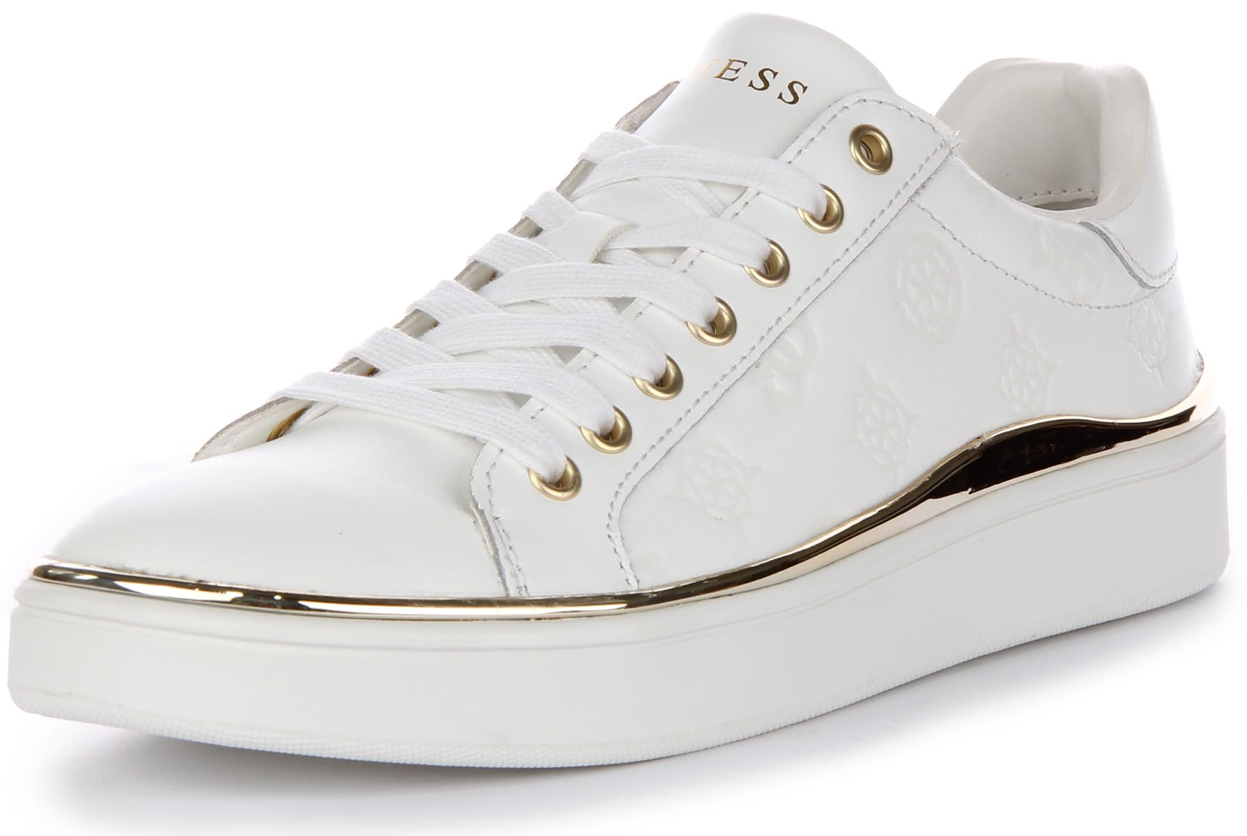 Guess Scarpe Donna Sneaker Bonny in Pelle White Embossed D24GU17 FL7BNNFAL12