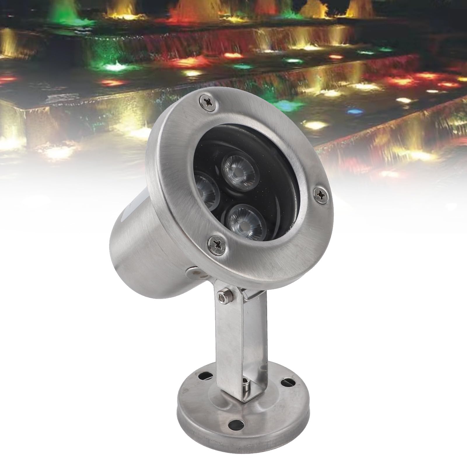 Foco Sumergible LED Impermeable de Acero Inoxidable para Estanque, Fuente, Piscina, Ambiente Subacuático (Blanco cálido)