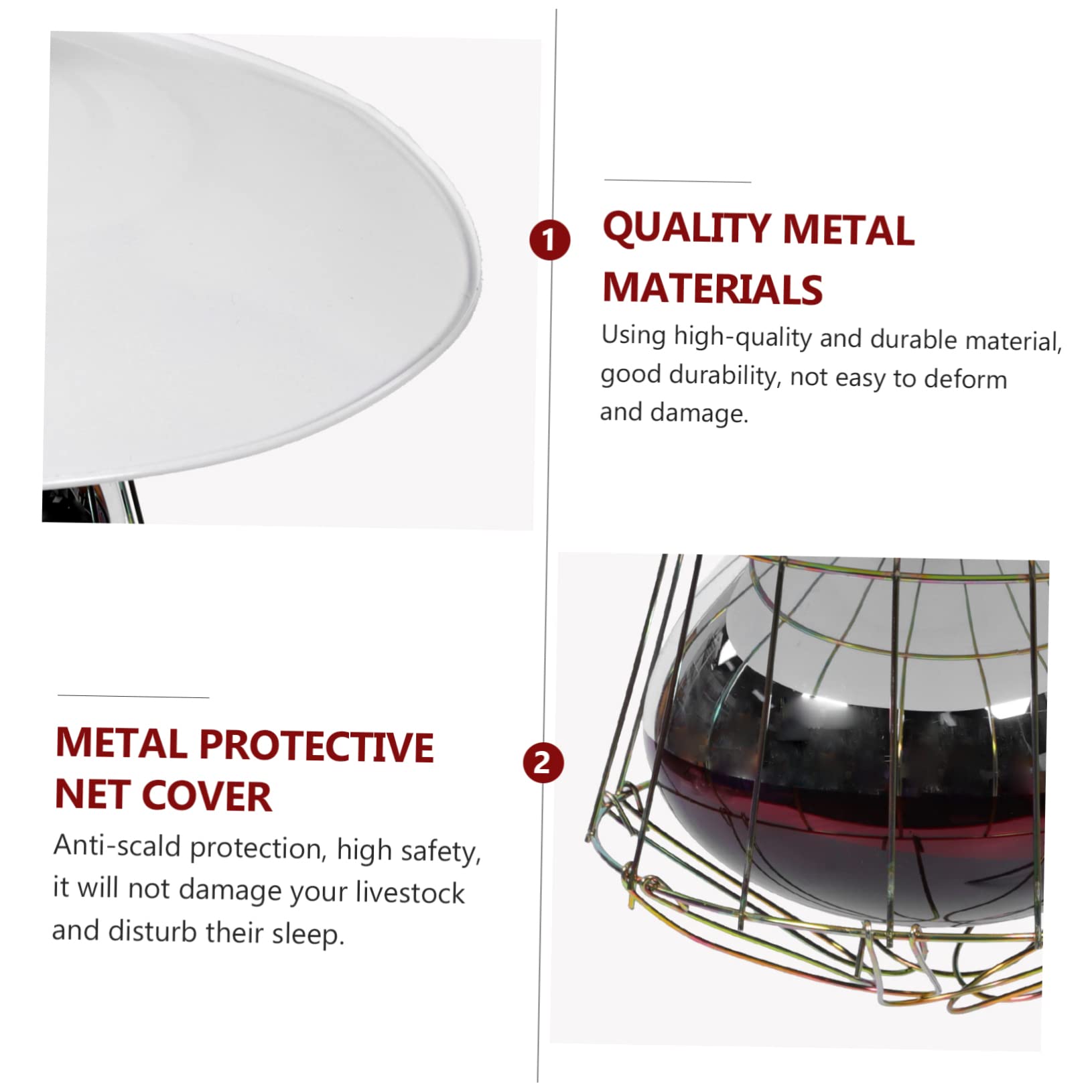 Abaodam Heizlampe für Viehkäfige mit Metallnetz und Aluminium Lampenfassung für Wärmeeffekt und Verformungsbeständigkeit im Kleinen Schweinekäfig und Brutkasten Zufällige Farbe