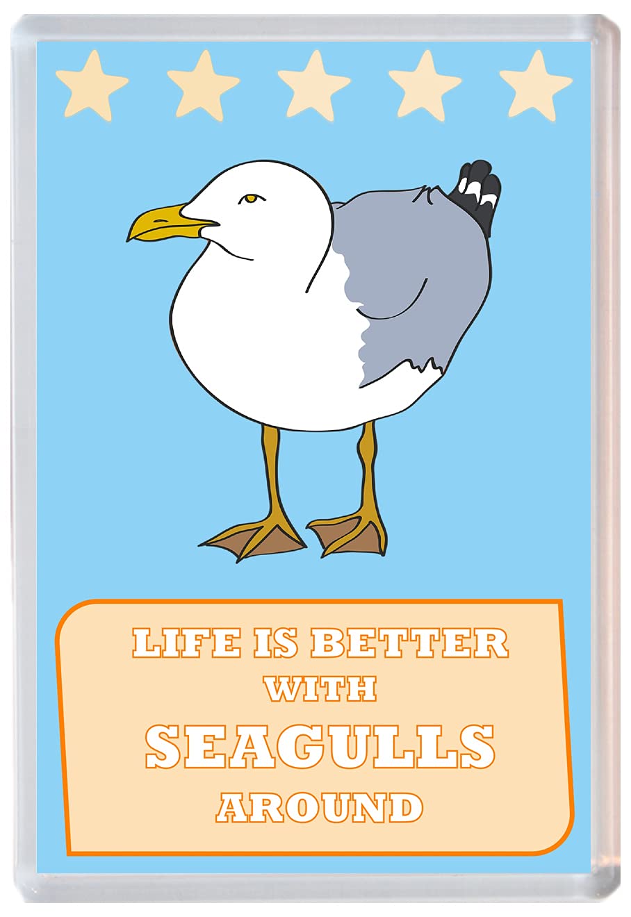 Baked Bean Store Multicolor Life Is Better With Seagulls Around - 96 X 67Mm Jumbo Fridge Magnet/Magnets