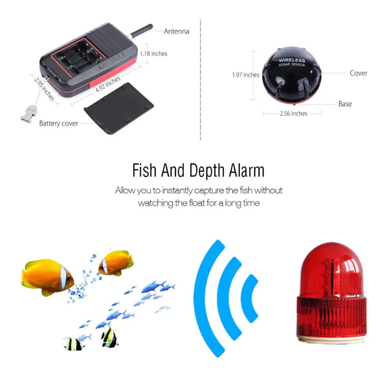 Ecoscandaglio, Ecoscandaglio portatile con sensore ecoscandaglio wireless, profondità per