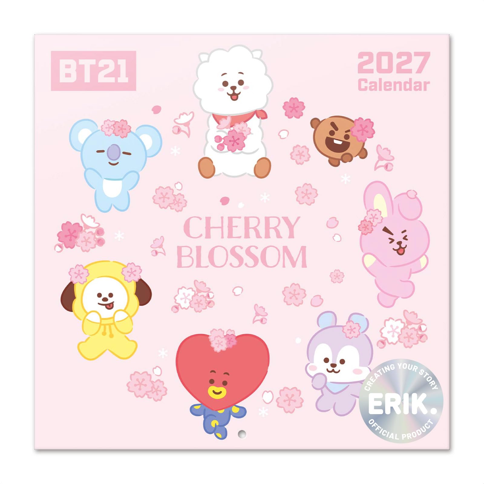 Grupo Erik BT21 Wall Calendar 2027 UK - Kawaii Gifts, Merchandise | Official BT21 Calendar 2027 | Square Wall Planner Month to View, Family Calendar 2027 UK | BT21 Merch, Kawaii Stuff