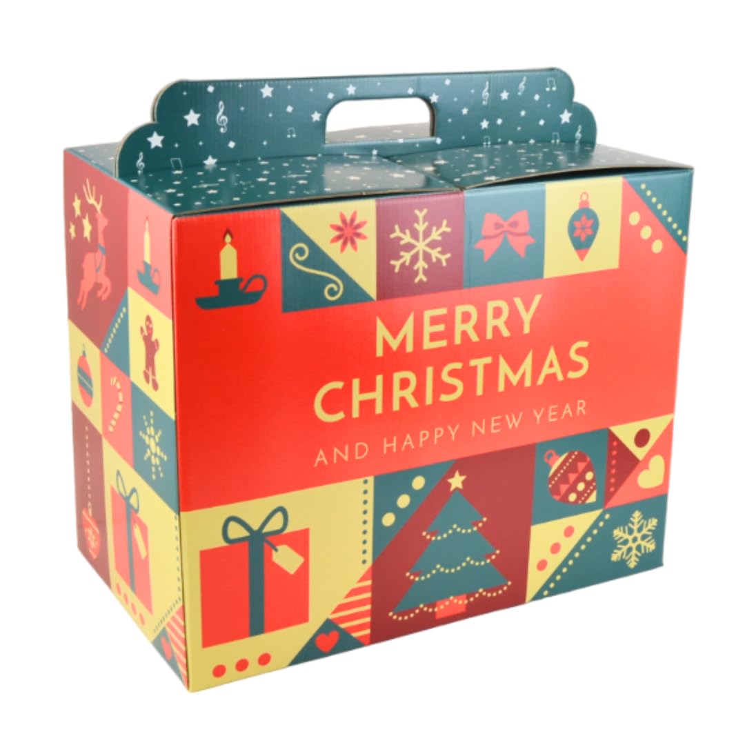 PZ 10 SCATOLA REGALO GRANDE IN CARTONE IDEALE PER CREARE PACCHI NATALE CESTO NATALIZIO CONFEZIONE REGALO 43,5 X 25,5 X 35 CM LIBERTY