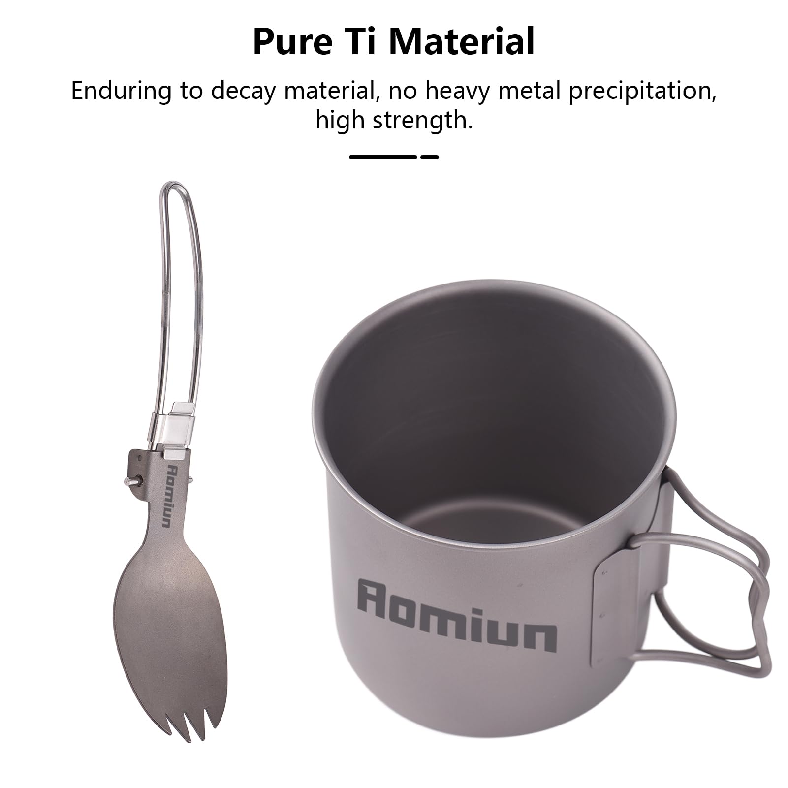 Fornello da campeggio Kit stufa zaino zaino portatile Set da cucina con Ti Cup Forchetta Cucchiaio Stufa Alcol Parabrezza per Escursionismo Pesca Emergenza