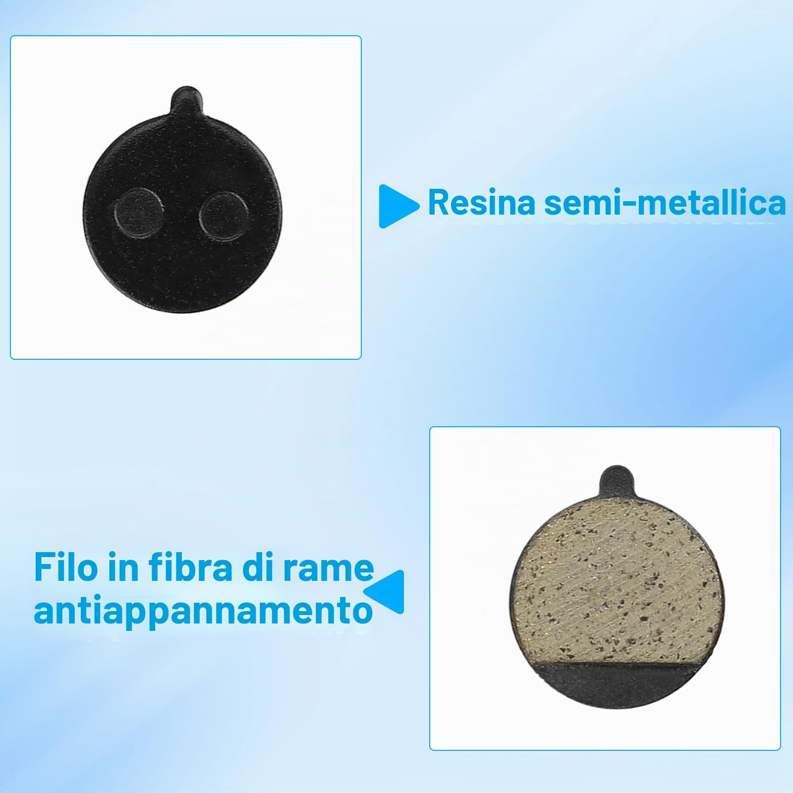 5 Coppie Pastiglie Freni a Disco Rotondo, Sostituzioni di Pattini Freno per Bici da Montagna, Parti Freni in Semi-Metallico per Bicicletta, Kit di Ricambio Pastiglie di Attrito per Scooter Elettrico