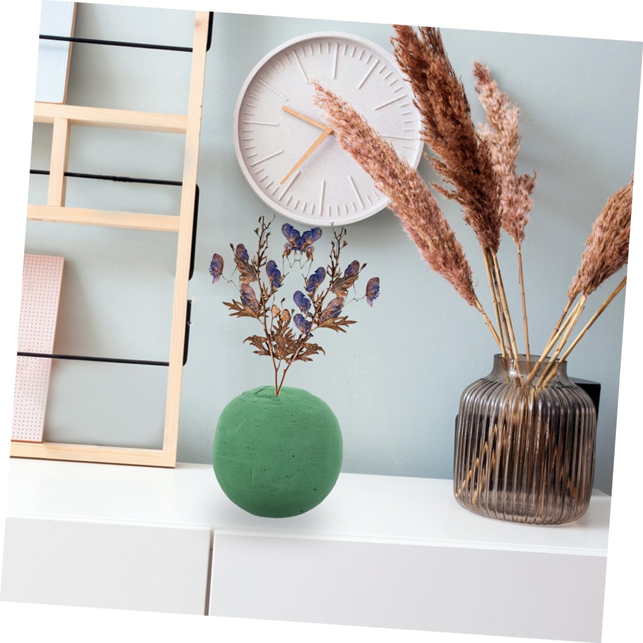 Boule De Mousse Pour Compositions Florales - Diamètre 12 Cm, Verte, Absorbante