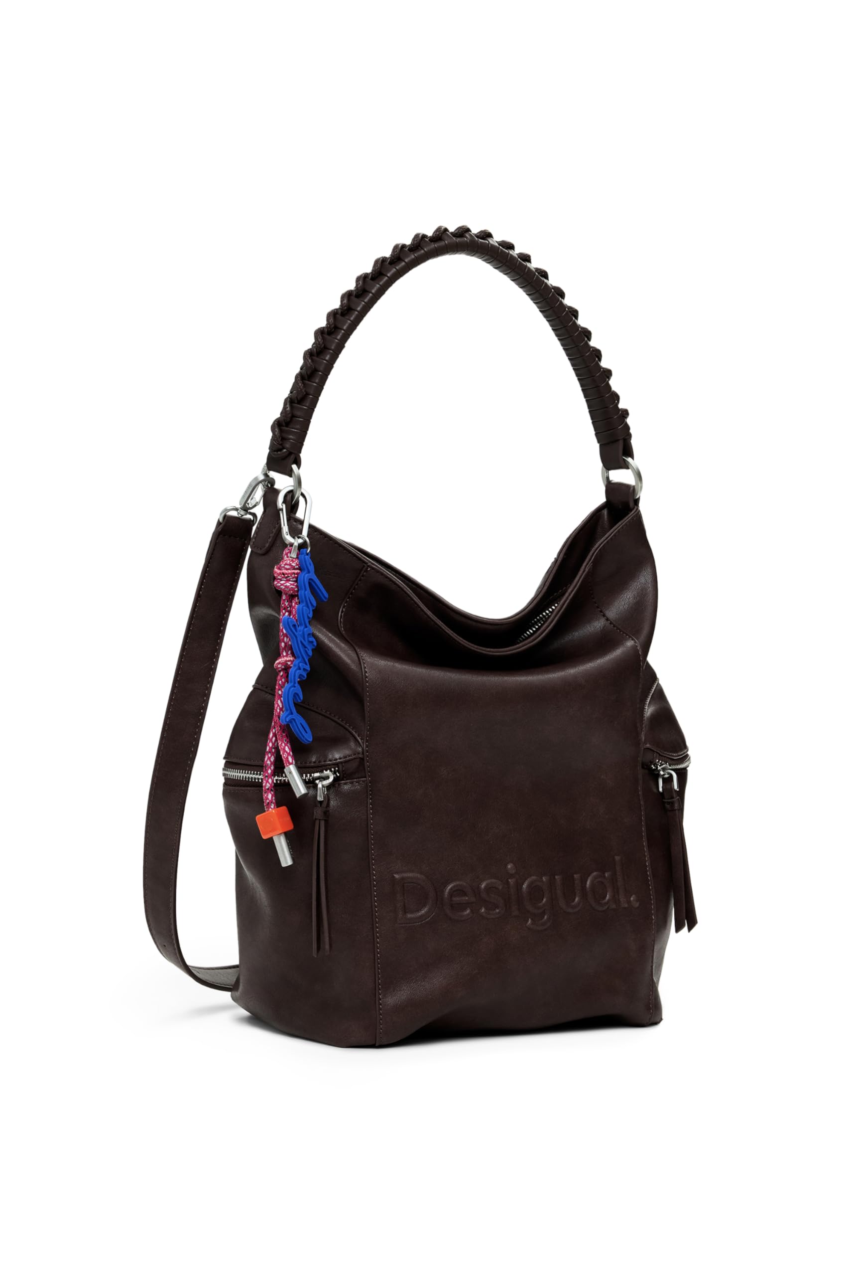 Desigual leisure backpack shoulder bag Arica Half Logo Backpack Big Chocolate dark brown