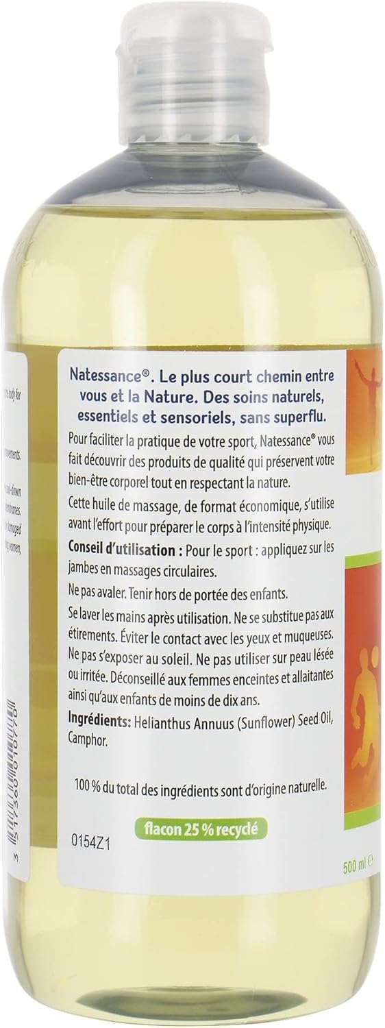 Natessance Naturel Camphor Massage Oil, 500 ml