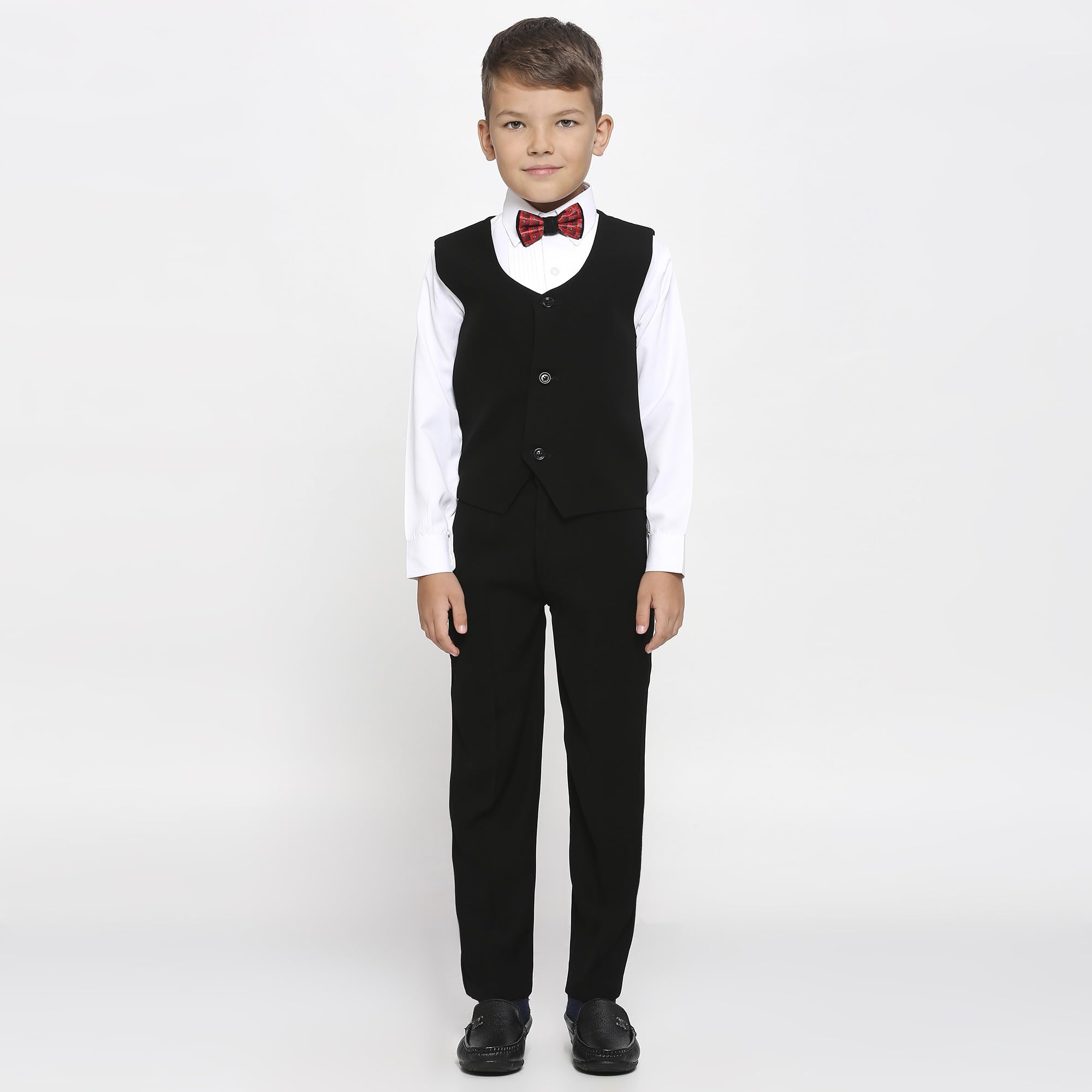 KIDS ISLAND Boys Black 5 Pcs Coat Suit | KI_041_8031_BLK_5 4
