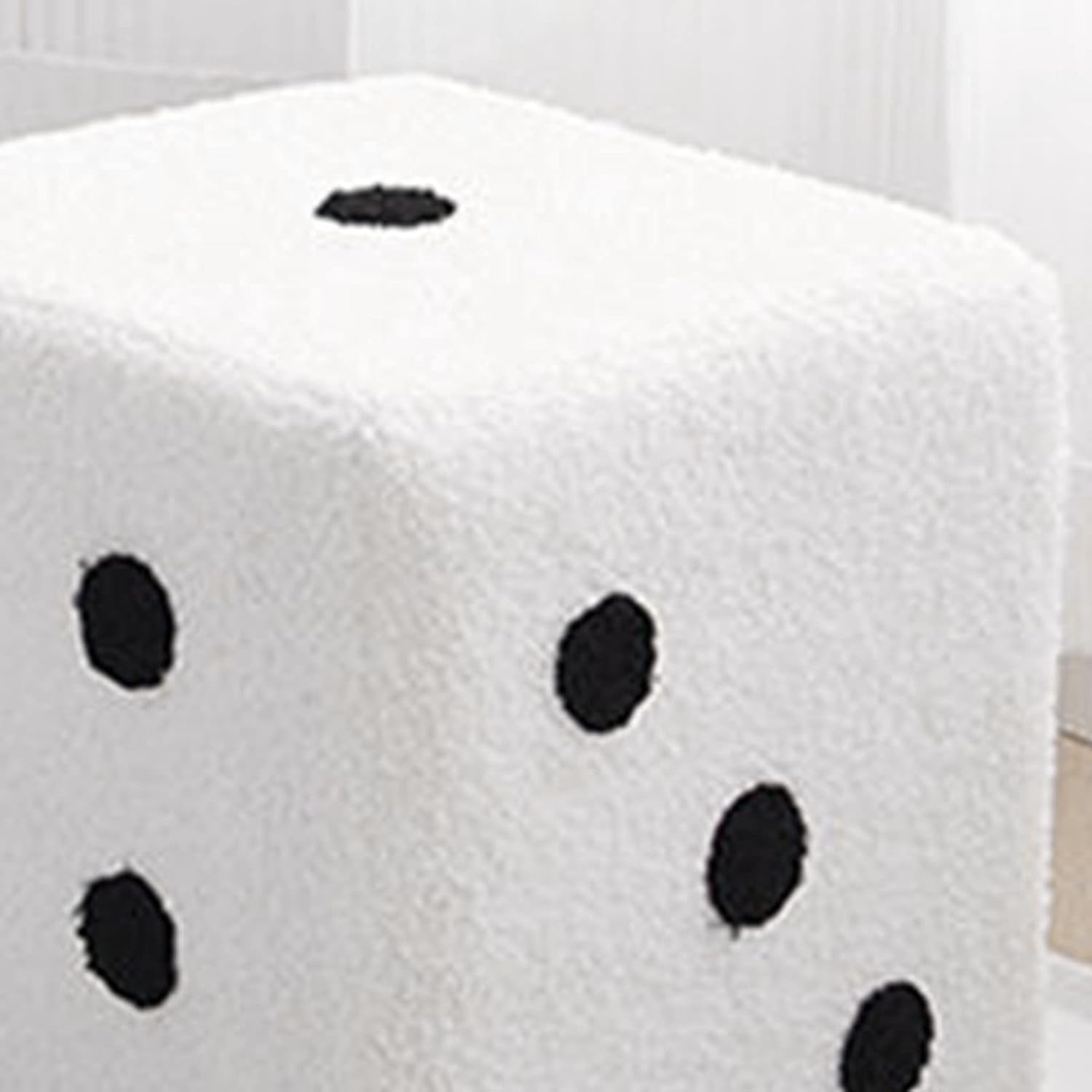 Bewinner Furry Foot Stool, Soft Ottoman Footrest with Solid Wood Frame, Comfortable Home Living Room Bedroom Furniture