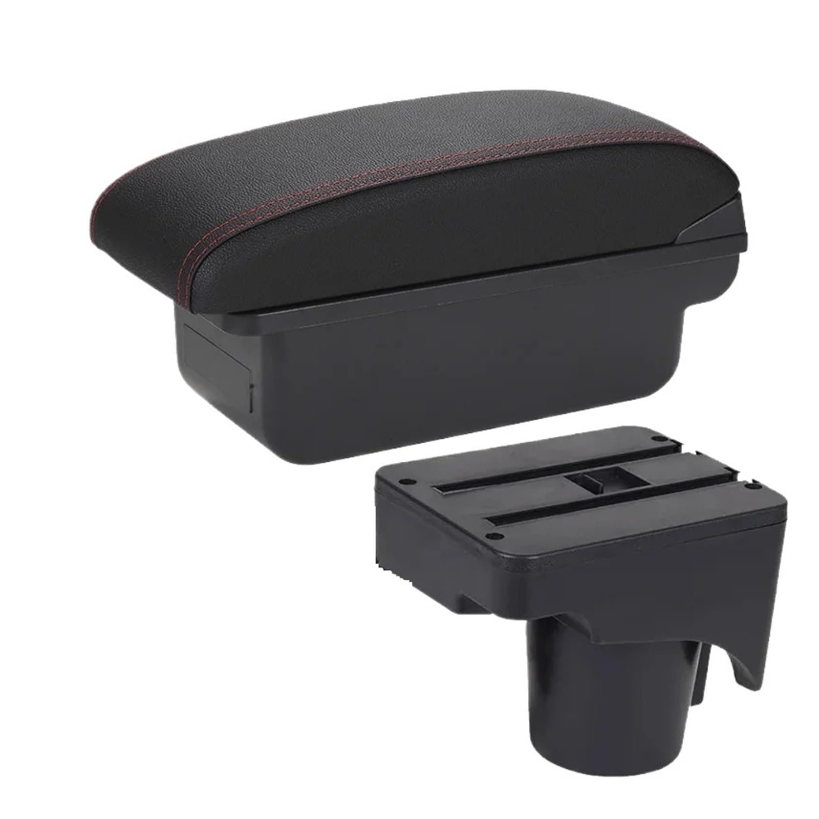 Ggwqoops Car Armrests For VW For Golf 6 5 Mk6 MK5 For Jetta Car Armrest Sagitar Storage Box Interior Details Armrest Box(C1 Black red NO USB)