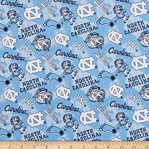 NCAA North Carolina Tar Heels Tone on Tone Cotton, Quilting Fabric by the Yard