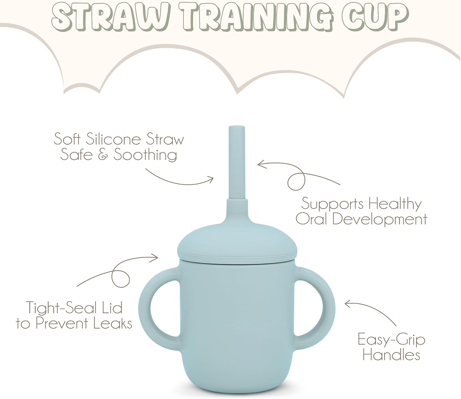 Silicone Baby Feeding Set - 100% Pure LFGB Premium Silicone - 8 Piece Feeding Set: Bib, Straw Cup, Suction Plate & Bowl, Fork & Spoon, Self-Feeding Spoons - BPA-Free, BPS-Free (BLUE)