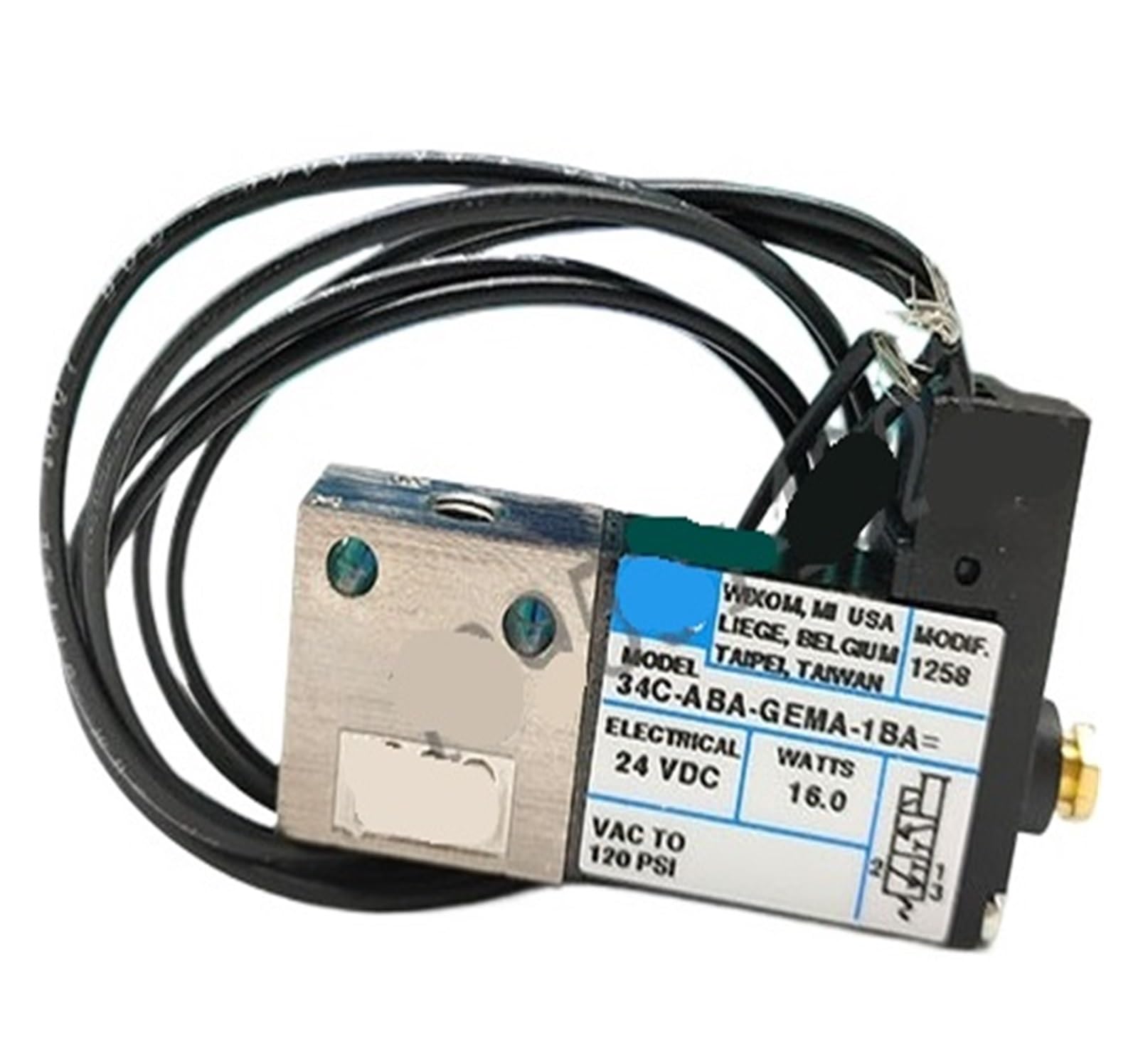 Électrovanne 34C-ABA-GEMA-1BA=1258 pour stopper les fuites de pression
