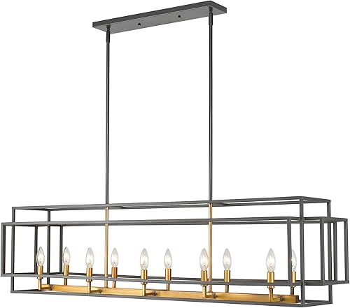 Miniatura 9 de Z-Lite 454-54L-MB Titania colgante, 10 luces 600 vatios totales, negro mate Bronce y latón antiguo,Níquel negro y