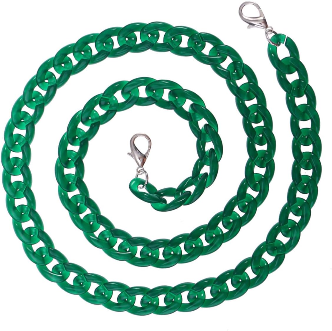 HAPINARY Replacement Bag Chain Resin Large Fish Bone 120cm Dark Green Jade Women’s Evening Bag Strap
