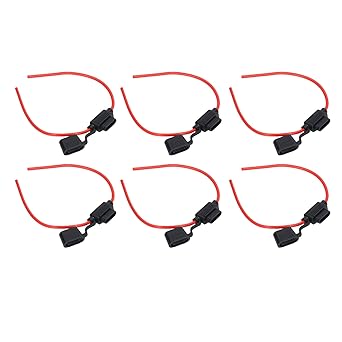 Ubersweet Inline Fuse Holder, 10Set Dustproof Inline Fuse Holder Kit Each Side 150mm for Electrical Equipment (12AWG, 30A)
