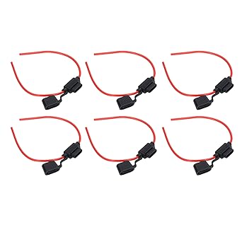 Ubersweet Inline Fuse Holder, 10Set Dustproof Inline Fuse Holder Kit Each Side 150mm for Electrical Equipment (12AWG, 30A)