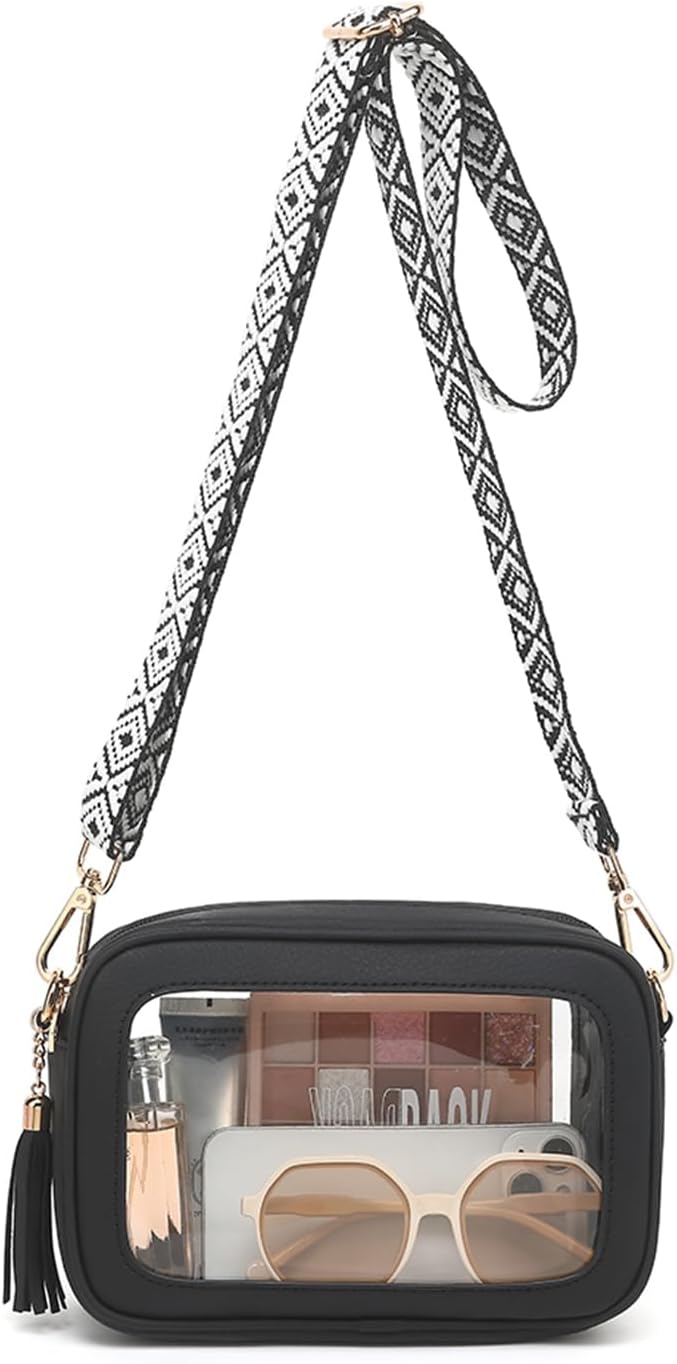 FAIME Clear Bag for Stadium Events, Clear Crossbody Purse for Women, Small Transpartent Bag for Concerts, Sport Events | Stadium Approved, Waterproof, Durable