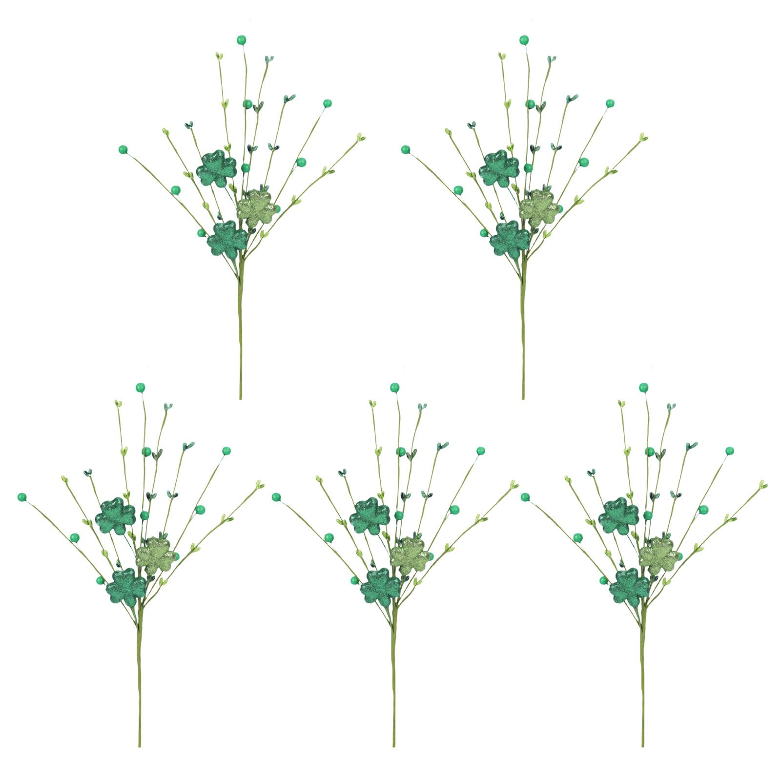 carotoe Of 5 Artificial Flower Arrangements Shamrocks for Patricks Day Home Decoration and Party Supplies Party Blossomy Arrangements