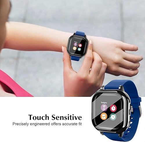 Miniatura 7 de Funda compatible con Gizmo Watch 2, protector de pantalla para niños, de vidrio templado, solo compatible con Verizon Gizmo Watch 2 (negro,