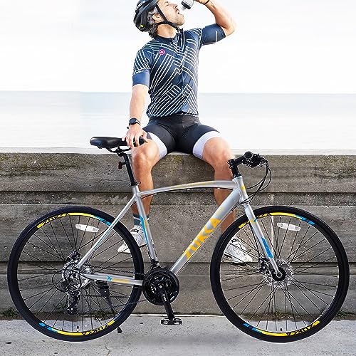ZUKKA 700C Road Bike for Adult 24-Speed Unisex Hybrid Road