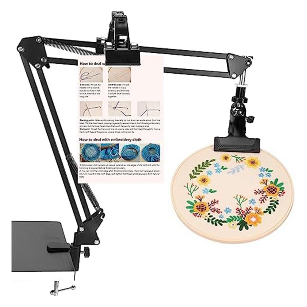 Onchdbfhuu 1 Piece Embroidery Hoop Holder With Instruction Holder, Stitchand Embroidery Projects