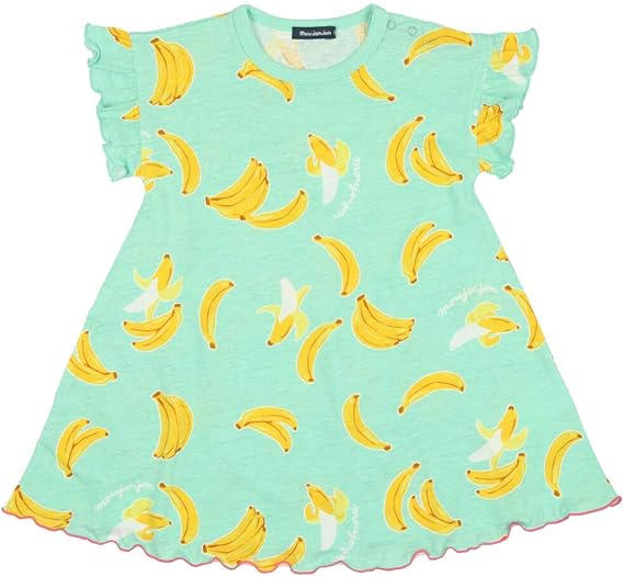 Amazon 子供服 Moujonjon ムージョンジョン 日本製スイカ バナナ総柄ワンピース 80cm 1cm M ワンピース チュニック 通販