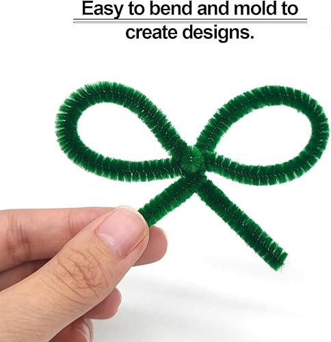 Miniatura 5 de 100 piezas de limpiapipas de felpilla de color verde esponjoso, tallos de felpilla, suministros de manualidades para proyectos de manualidades, para