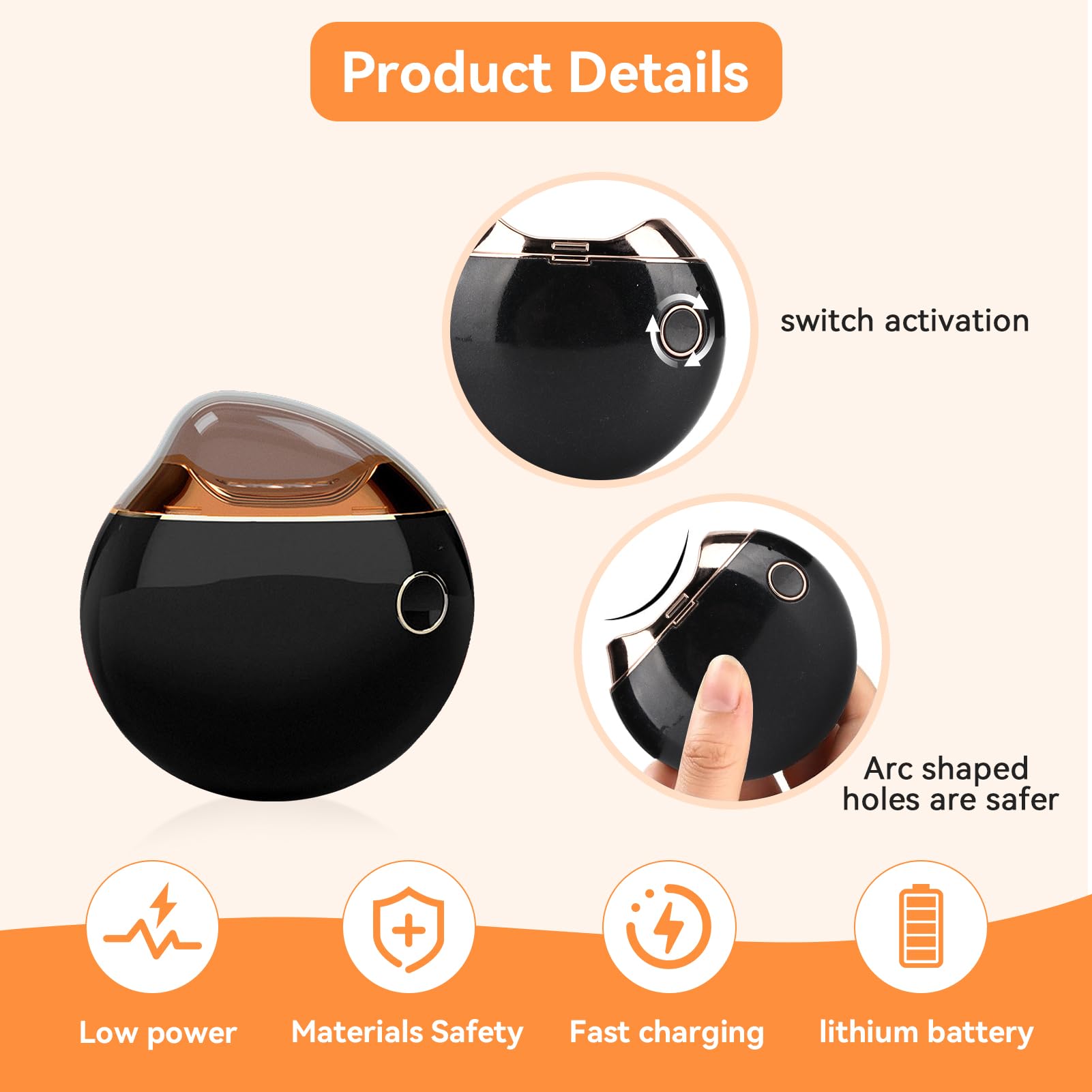 Electric Nail Clipper, Anti Splatter Rechargeable Automatic Nail Cutter Fingernail Cutter Nail Scissor with Charing Cord for Children Seniors Adults(Black)