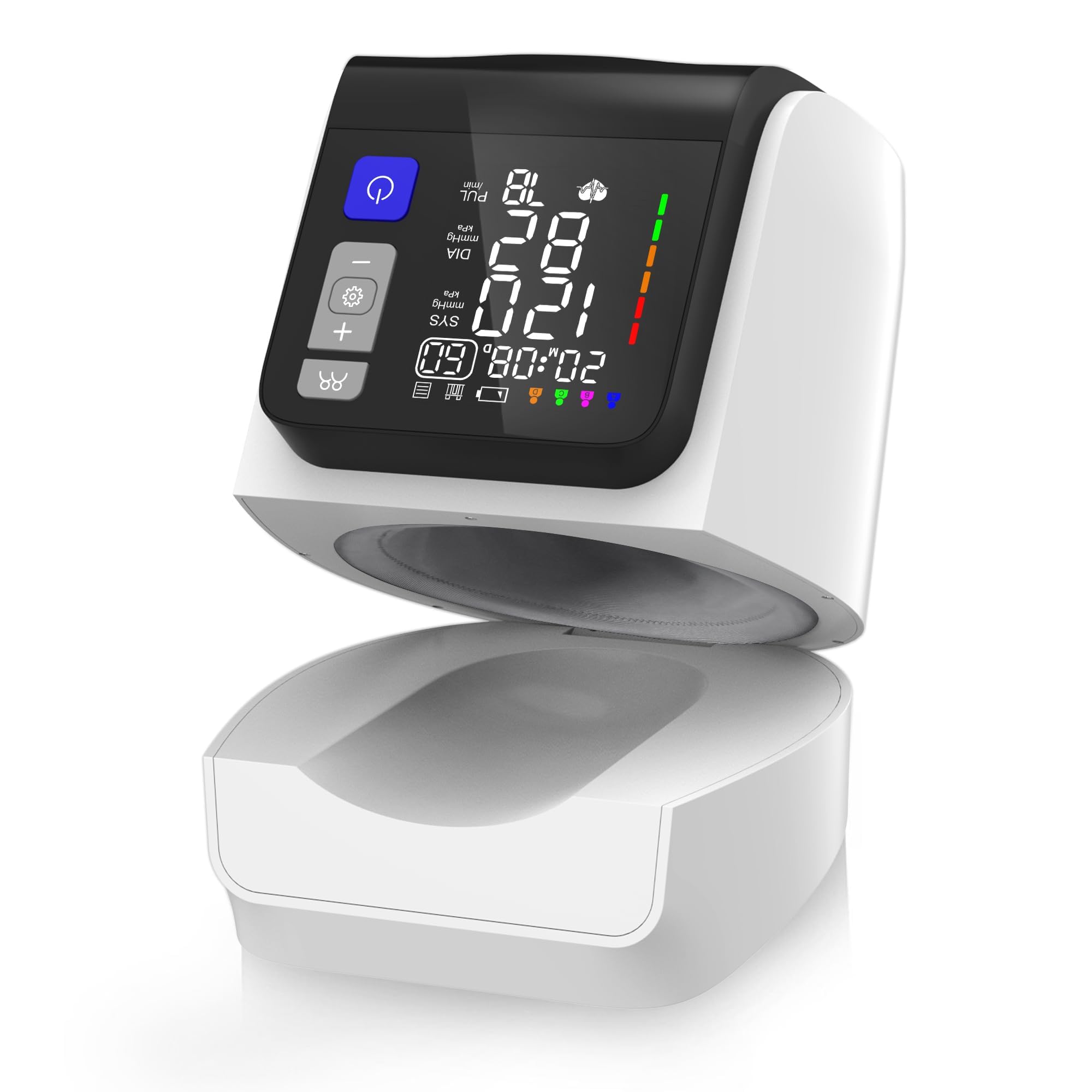 Monitor de presión arterial aprobado por MHRA y CE, máquinas de presión arterial para uso doméstico, pantalla LED grande retroiluminada, memoria de lectura de 4 x 199, corrige automáticamente la