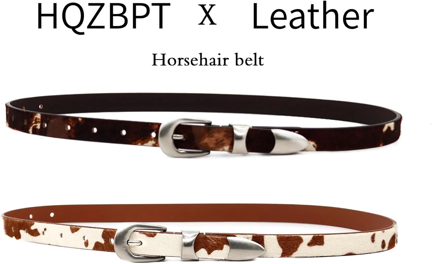 HQZBPT Women's Leather Horsehair Belt, Western Style Fashion Belt for Jeans and Dresses, Premium Textured Casual Accessories - Image 6