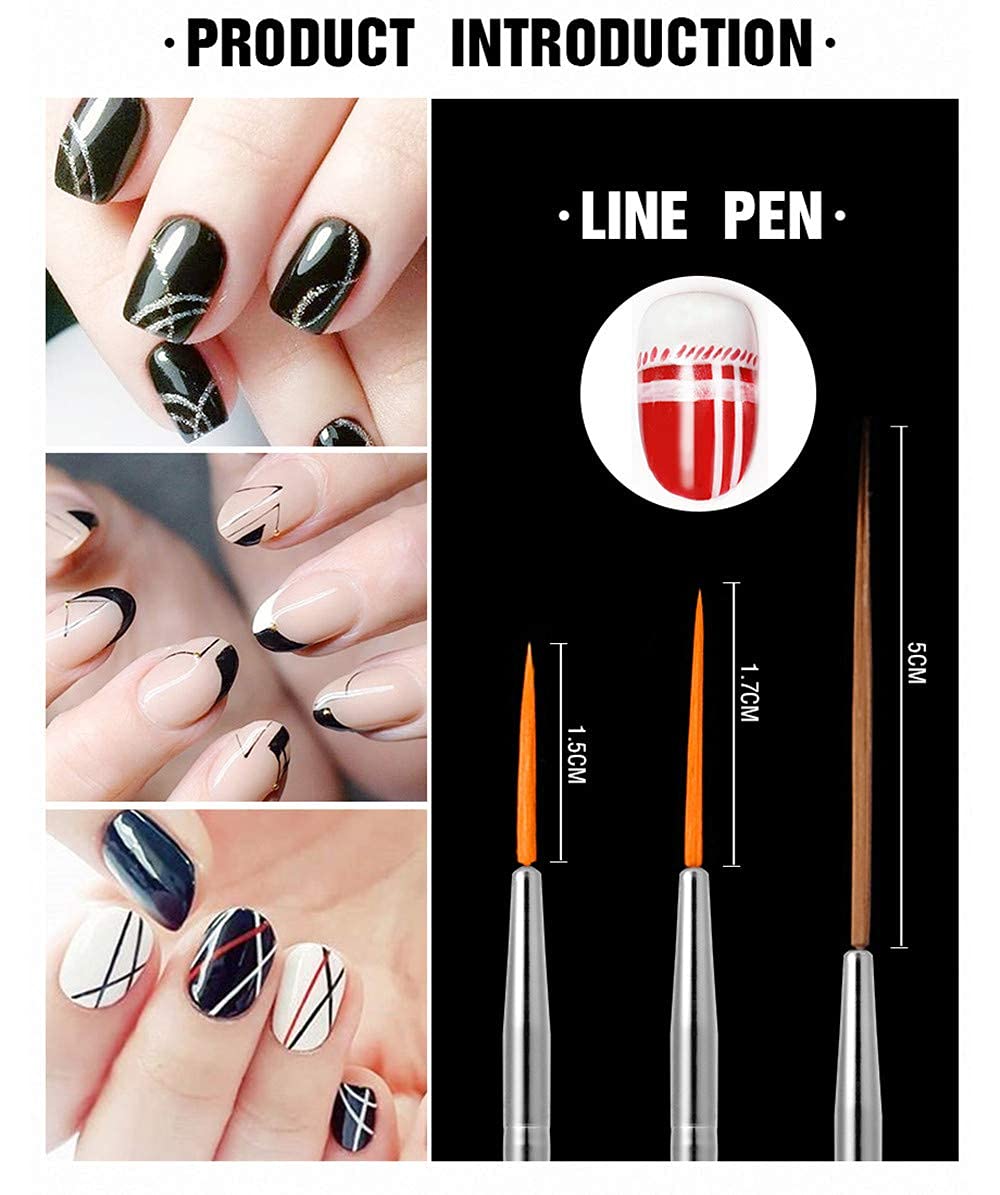 KIRA Nail Art Gel Design Pen Painting Polish Brush Dotting Drawing Tools Set 2
