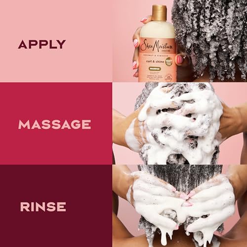 SheaMoisture Curl and Shine Coconut Shampoo Coconut & Hibiscus for Curly Hair Paraben Free Shampoo 13 oz