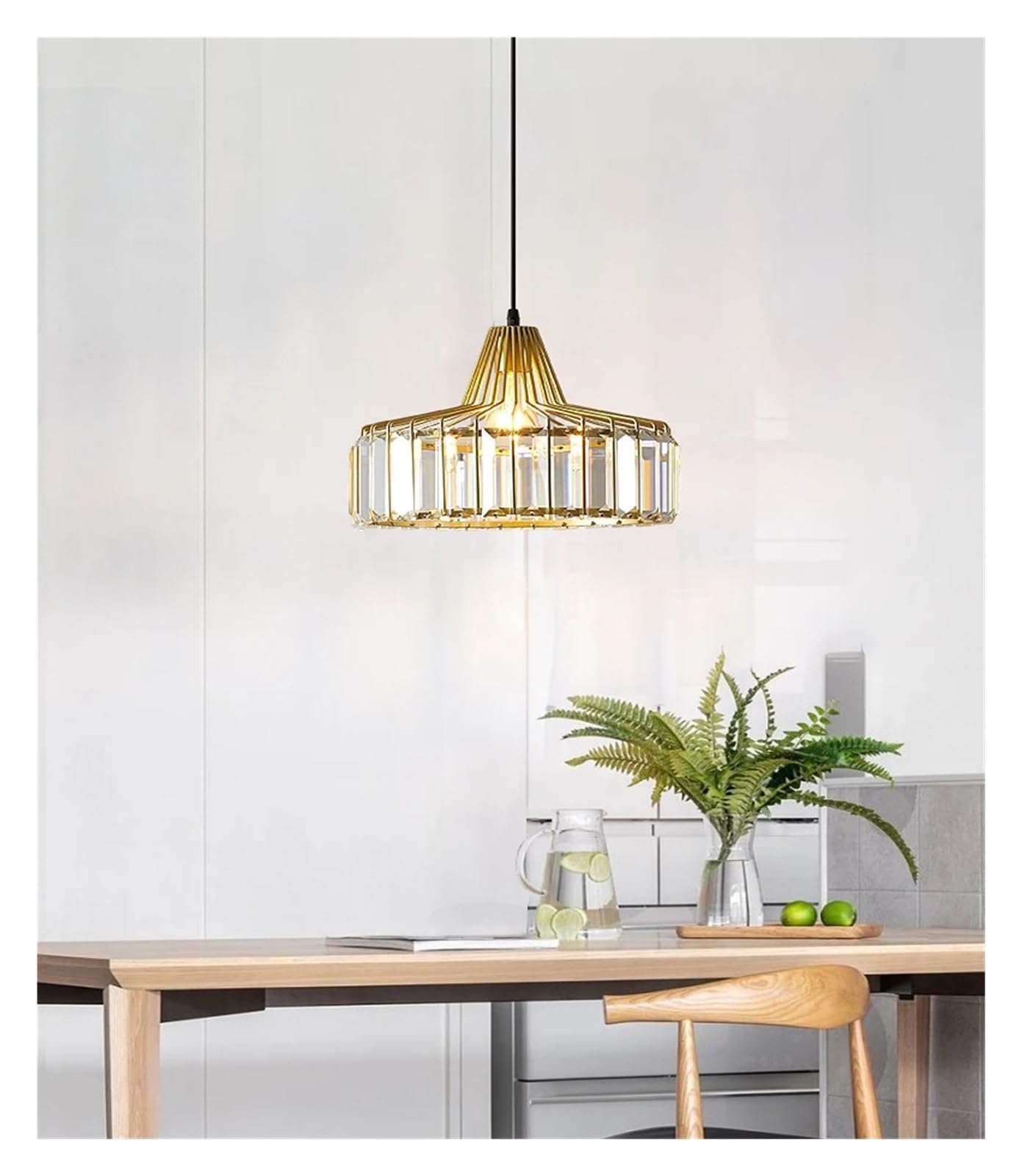 ZTCHSENZT Crystal Chandelier Modern Creative E27 Black/Gold Small Pendent Lamp is Suitable for Bedside Dining Room Lighting ?,Gold-32CM