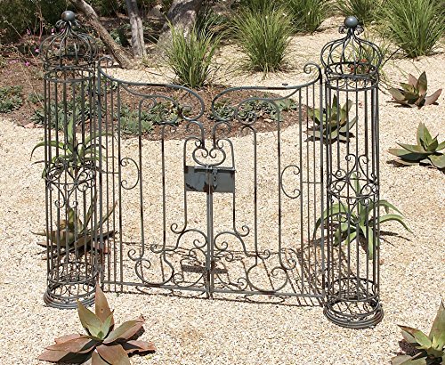 Deco 79 63270 Metal Garden Gate With Natural Tones, 67" H/62 W, Rustic Brown #TOP7