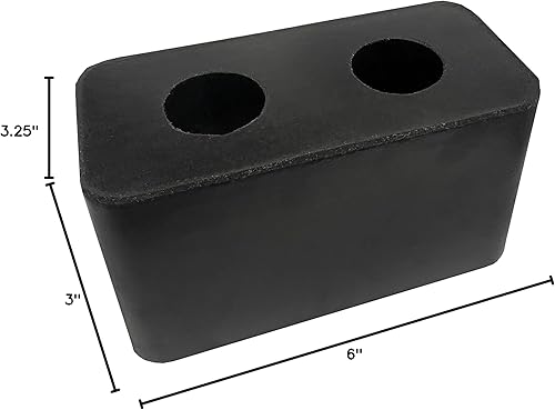 Miniatura 6 de Paquete de 2 parachoques de muelle de goma reforzada de 6 x 3.25 x 3 pulgadas - Tampón rectangular moldeado para semi, camión, remolque, plataforma